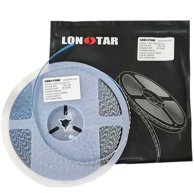 ریسه نواری SMD تراکم 240 سفید مهتابی 12 ولت رول 10 متری برند لان استار LONSTAR